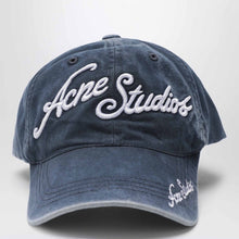  Acne Studios Blue washed-effect baseball cap with logo