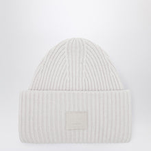 Acne Studios Light grey large face logo beanie - Yak