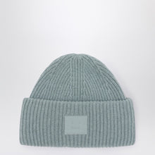  Acne Studios Dusty blue large face logo beanie - Yak