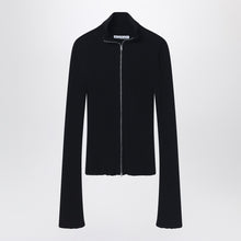  Acne Studios Black ribbed zip cardigan