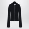 Acne Studios Black ribbed zip cardigan