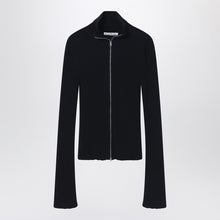  Acne Studios Black ribbed zip cardigan