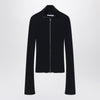 Acne Studios Black ribbed zip cardigan