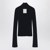 Acne Studios Black ribbed zip cardigan