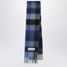  Acne Studios Dark navy/black/blue mohair checked scarf