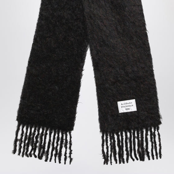 Acne Studios Black wool scarf with logo