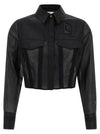 Elisabetta Franchi Logo Embroidery Maxi Crop Shirt