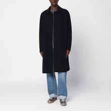  Harris Wharf London Navy blue single-breasted wool coat