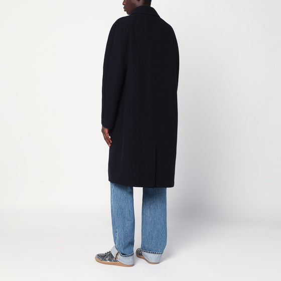 Harris Wharf London Navy blue single-breasted wool coat