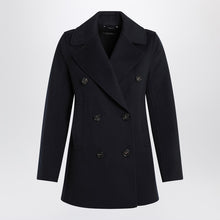  S Max Mara Double-breasted coat in midnight blue wool