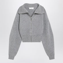  Sportmax Grey zip-up cardigan in wool and cashmere