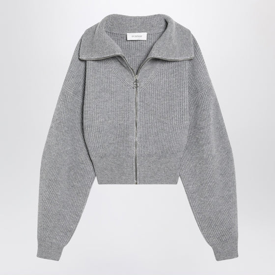 Sportmax Grey zip-up cardigan in wool and cashmere