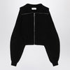 Sportmax Black zip-up cardigan in wool and cashmere