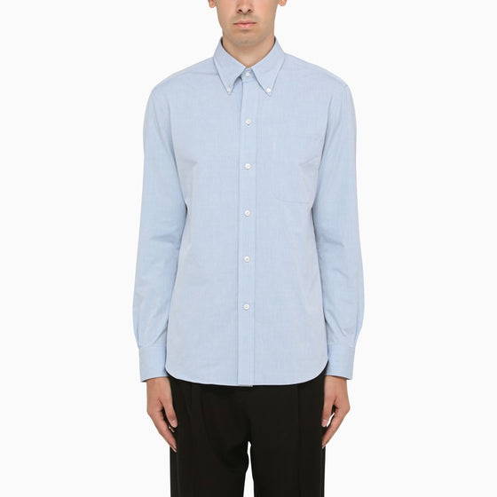 Salvatore Piccolo Blue cotton poplin button-down shirt