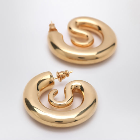 Panconesi Small gold Serpent Hoops earrings
