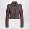 Max Mara Cropped brown denim-effect jacket