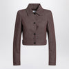 Max Mara Cropped brown denim-effect jacket