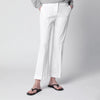 PT Torino Mid-rise flared cotton trousers in white