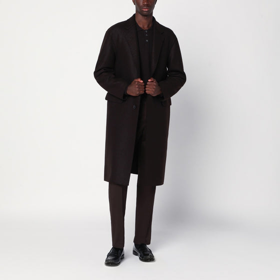 Harris Wharf London Brown single-breasted wool coat