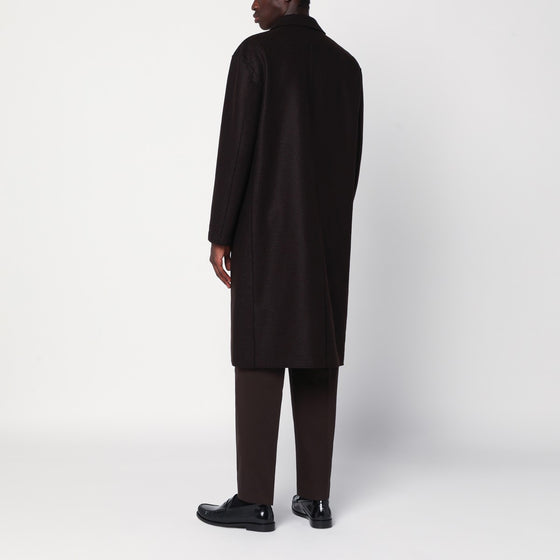 Harris Wharf London Brown single-breasted wool coat