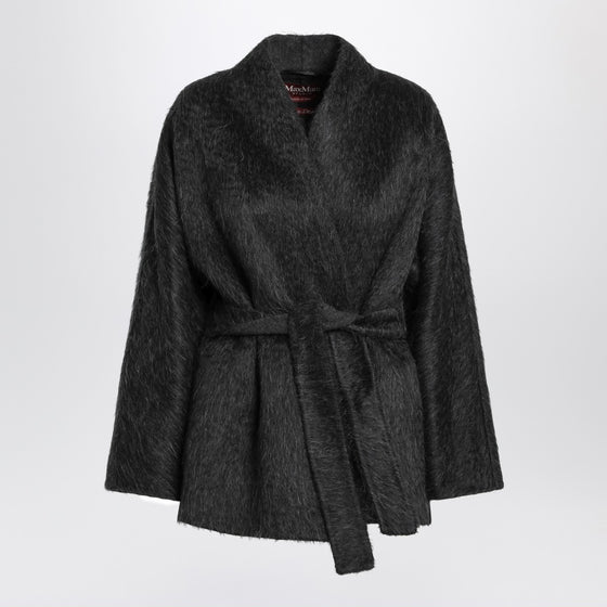 Max Mara Studio Anthracite cardigan jacket in wool and alpaca