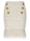 Balmain Fringed Tweed Skirt