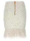 Balmain Fringed Tweed Skirt