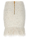 Balmain Fringed Tweed Skirt