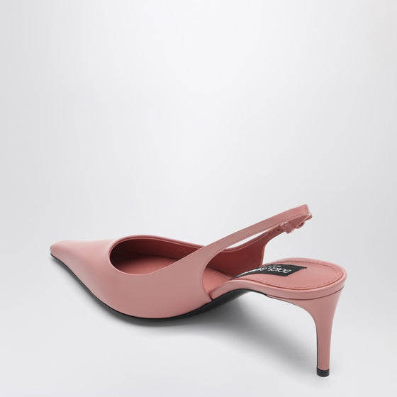 Dolce & Gabbana Dolce&Gabbana Pink leather slingback with décolleté