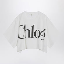  Chloé White boxy T-shirt with logo print