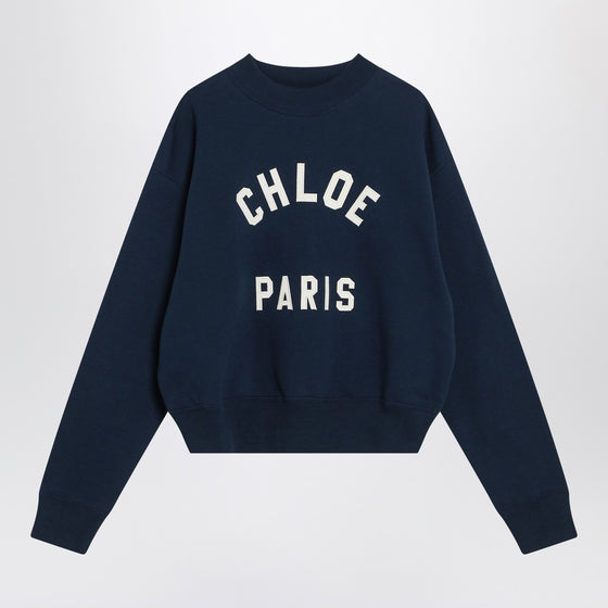 Chloé Navy blue sweatshirt with logo