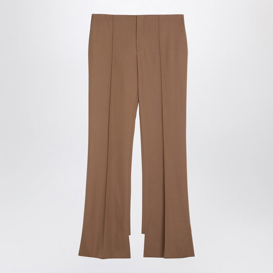 Chloé Beige asymmetrical wool trousers