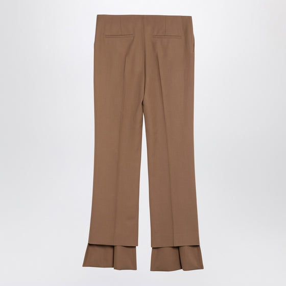 Chloé Beige asymmetrical wool trousers