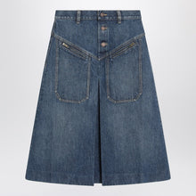  Chloé Knee-length skirt in washed blue denim