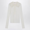 Chloé White Henley shirt in wool knit