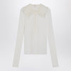 Chloé White Henley shirt in wool knit