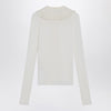 Chloé White Henley shirt in wool knit