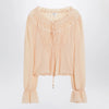 Chloé Blouse with tie in pink silk georgette