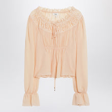  Chloé Blouse with tie in pink silk georgette