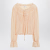 Chloé Blouse with tie in pink silk georgette