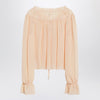 Chloé Blouse with tie in pink silk georgette