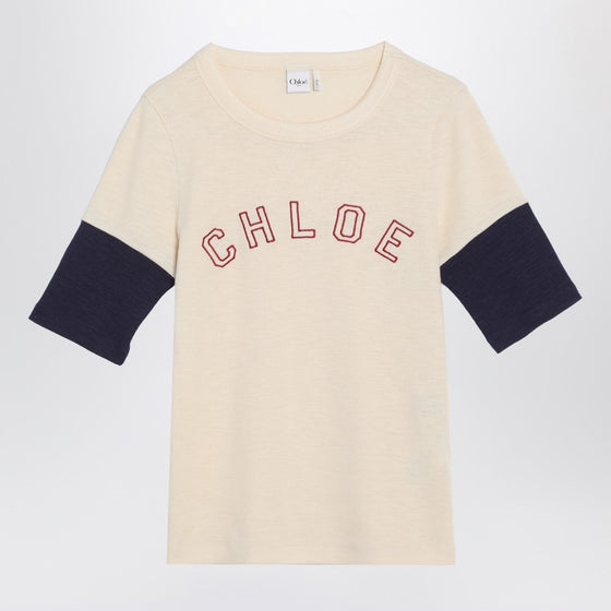 Chloé Wool and cotton T-shirt with logo