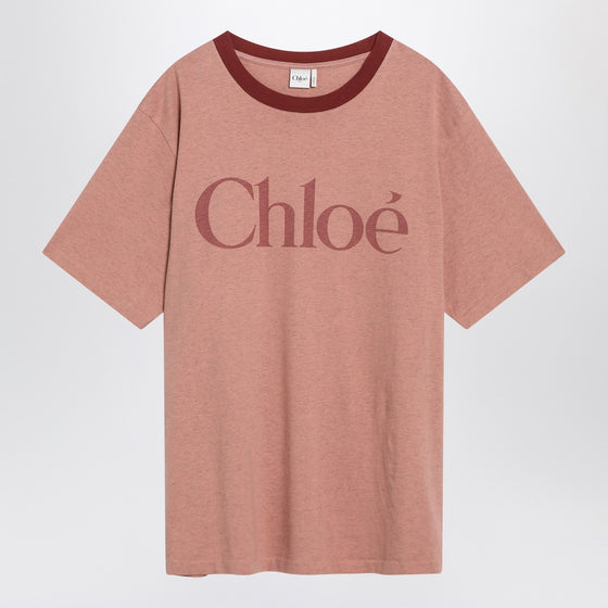 Chloé Pink cotton T-shirt with logo