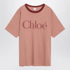 Chloé Pink cotton T-shirt with logo