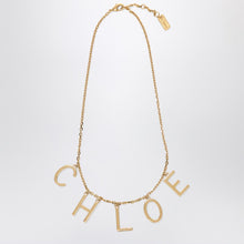  Chloé Letters necklace in Vintage Gold brass