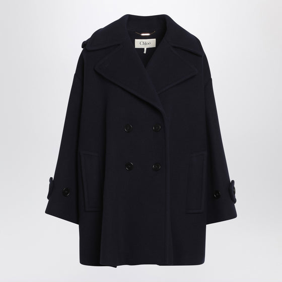 Chloé Wide blue double-breasted coat
