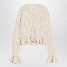  Chloé Latte-colored crochet cardigan in cotton blend