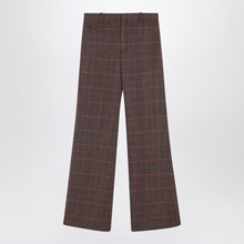  Chloé Brown flared checkered wool trousers