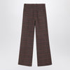 Chloé Brown flared checkered wool trousers