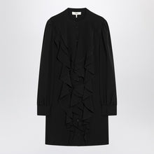  Chloé Black ruffled dress in silk blend